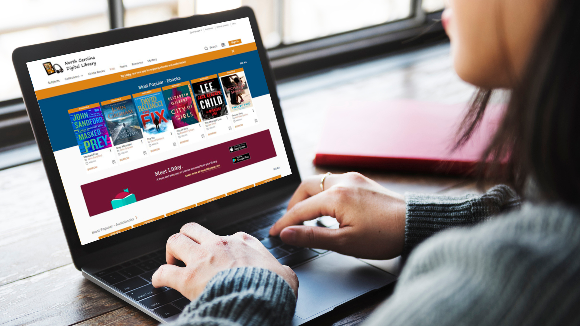 Person using a laptop