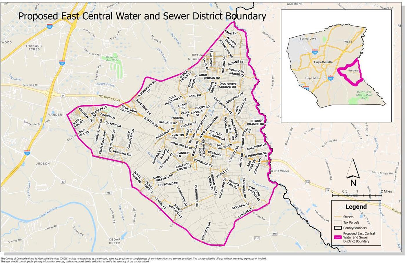 Proposed East Central Water and Sewer District Boundary